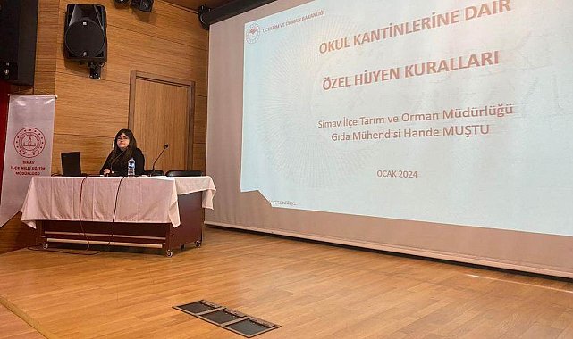 Simav'da okul kantini ve yemekhane çalışanlarına hijyen eğitimi
