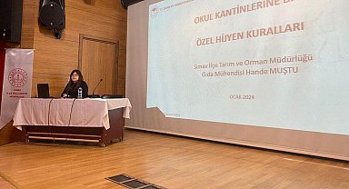 Simav'da okul kantini ve yemekhane çalışanlarına hijyen eğitimi