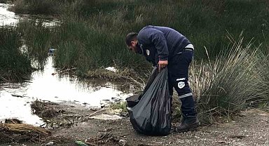 Sulungur Gölü'nün çevresi temizleniyor