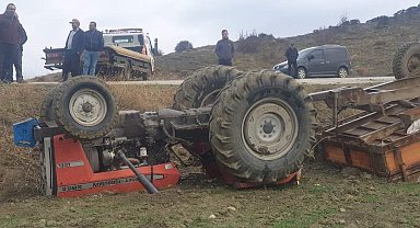 Sungurlu'da traktör devrildi: 1 yaralı