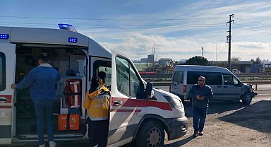 Tekirdağ'da 2 kişinin yaralandığı kaza kamerada