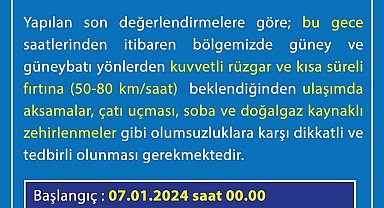 Uşak Valiliğinden fırtına uyarısı