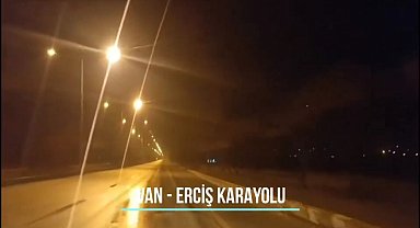 Van polisinden sürücülere, yol durumu hakkında videolu bilgilendirme