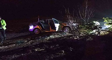 Yağmurda kayganlaşan yol kazaya neden oldu: 3 yaralı