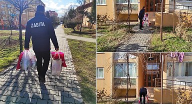 Yaşlı kadına zabıtadan yardım eli