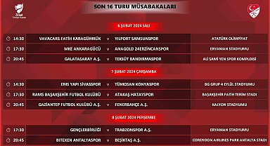 Ziraat Türkiye Kupası Son 16 Turu programı açıklandı
