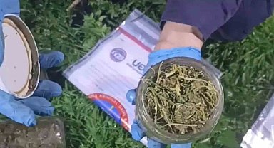 10 ayrı kavanoz içinde bin 283 gram kubar esrar ele geçirildi