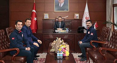 112 Acil Çağrı Merkezi Müdürü Cemal Kar, Vali Hacıbektaşoğlu'nu ziyaret etti
