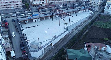Akçaabat kapalı otopark ve pazar yeri inşaatında sona gelindi