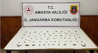 Amasya'da Roma dönemine ait 68 tarihi eser ele geçirildi