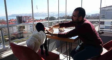 Annesinin reddettiği kuzuya bebek şefkati