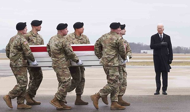 Biden, Ürdün'de ölen 3 ABD askeri için düzenlenen törene katıldı