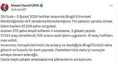 Bingöl'de 67 bin şahıs sorgulandı aranan 4 şüpheli tutuklandı