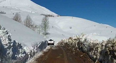 Bingöl'ün Yayladere ilçesi kırsalında kardan kapanan köy yolları açılmaya çalışılıyor