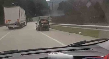Bursa'da tehlikeli taşımacılık kamerada