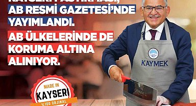 Büyükkılıç: "Pastırmamızın tescil başvurusu, AB Resmi Gazetesi'nde yayımlandı"