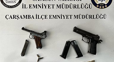 Çarşamba'da 2 adet ruhsatsız tabanca ele geçirildi