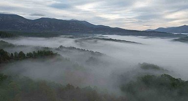 Denizli'yi kaplayan sis kartpostallık görüntüler oluşturdu