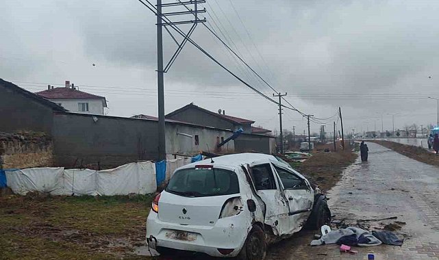 Devrilen aracın sürücüsü hayatını kaybetti