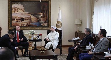 Diyanet İşleri Başkanı Erbaş, Gürcistan Devlet Din İşleri Ajansı Başkanı Vashakmadze'yi kabul etti