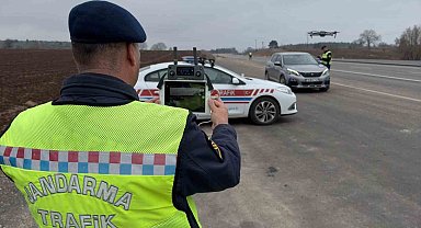 Drone ile sıkı bir trafik denetimi uygulanıyor