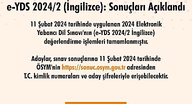 e-YDS İngilizce sonuçları açıkladı