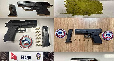 Elazığ'da ruhsatsız silah ve uyuşturucu madde ele geçirildi