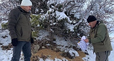 Elazığ'da yaban hayvanları unutulmadı: Doğaya 300 kilo yem bırakıldı