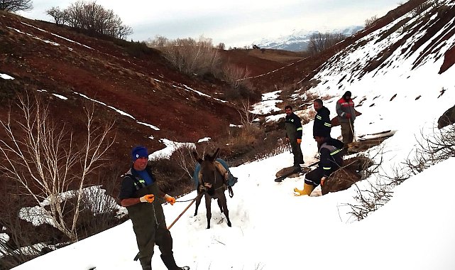 ESKİ ekipleri karlı dağları aşıyor