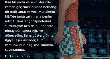 Furkan Korkmaz, ABD'ye döneceğini açıkladı