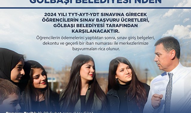 Gençlerin YKS sınav ücreti Gölbaşı Belediyesinden