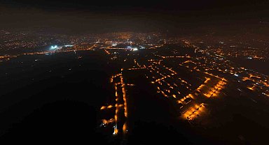 Hatay'ın deprem nedeniyle karanlığa gömülen bölgeleri dronla görüntülendi