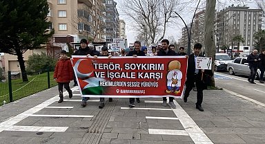 Hekimler ve sağlık çalışanları Gazze için 'sessiz' yürüyüş düzenledi