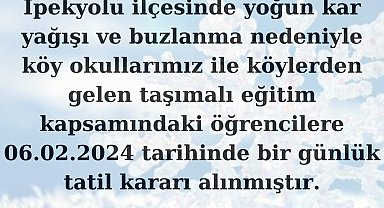 İpekyolu ilçesinde taşımalı eğitime 1 gün ara