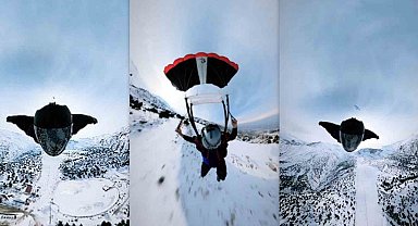 İrlandalı sporcu, Erzincan'da bin metreden wingsuit atlayışla nefes kesti