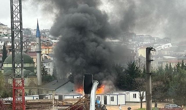 İşçilerin kaldığı konteyner alev alev yandı