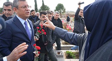 İslahiye'de deprem şehitliğini ziyaret eden Özgür Özel'e tepki