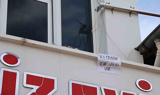 Kedi için balkonuna ekmek atanları yazı asıp uyardı: "Kedinin yemi, suyu var"