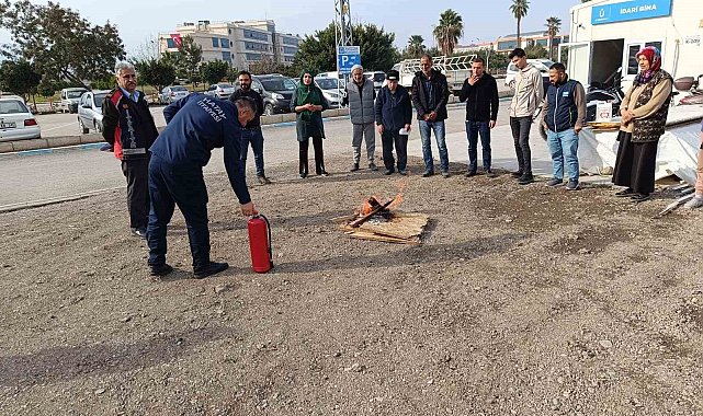 Konteyner kentte yangına karşı eğitim ve tatbikat