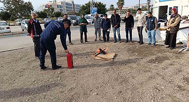 Konteyner kentte yangına karşı eğitim ve tatbikat