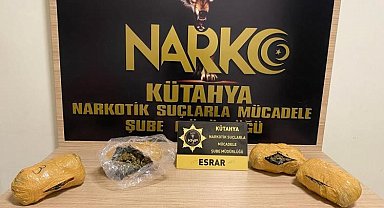Kütahya'da otobüs yolcusunun çantasında 2 bin 116 gram esrar ele geçirildi