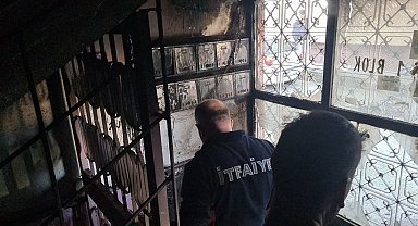 Merdiven boşluğunda çıkan yangın korkuttu