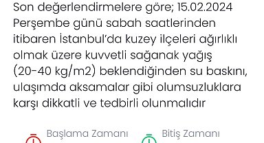 Meteoroloji'den İstanbul için kuvvetli yağış uyarısı