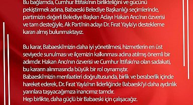 MHP Babaeski'de adayını geri çekti, AK Parti'yi destekleyecek