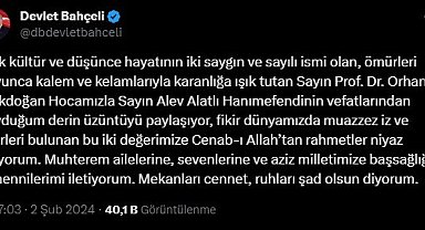 MHP lideri Bahçeli'den Alatlı ve Türkdoğan için başsağlığı mesajı