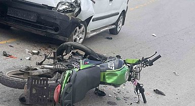 Milas'ta otomobil ile motosiklet çarpıştı: 1 yaralı