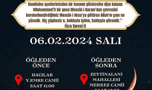 Miraç Kandili Köyceğiz'de özel programlarla idrak edilecek