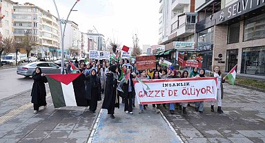 Muş'ta anneler ve çocukları Filistin için yürüdü