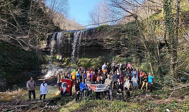 Ordu'da 58 dağcıdan Örencik Şelaleleri'ne yürüyüş
