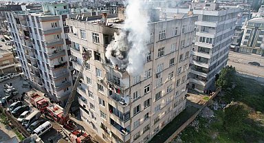Osmaniye'de 8 katlı binanın 7. katında yangın paniği
